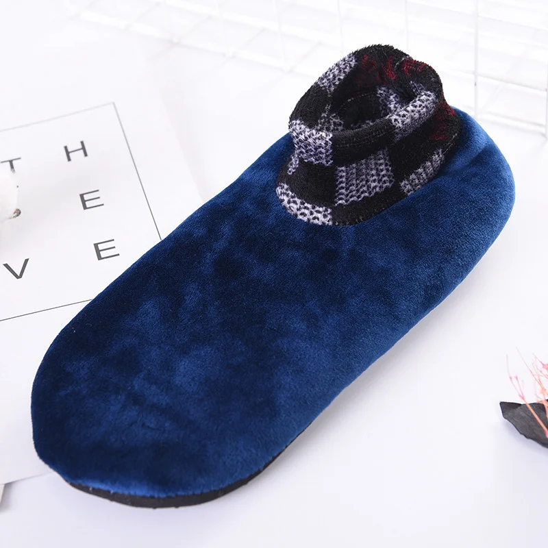 style 5 Blue Г., мужские тапочки зимние тапочки нескользящие носки-тапочки теплая Домашняя обувь Мягкая Плюшевая домашняя обувь удобные Тапочки - Цвет: style 5 Blue
