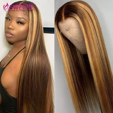 Aliexpress - Sweetie 13X6x1 Highlight Wig Human Hair P4/27 Colored Bob Lace Front Human Hair Wigs 180% Density Highlighted Lace Frontal Wig