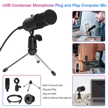 

USB Microphone PC condenser Microphone Vocals Recording Studio Microphone for YouTube Video Skype Chatting Game Podcast