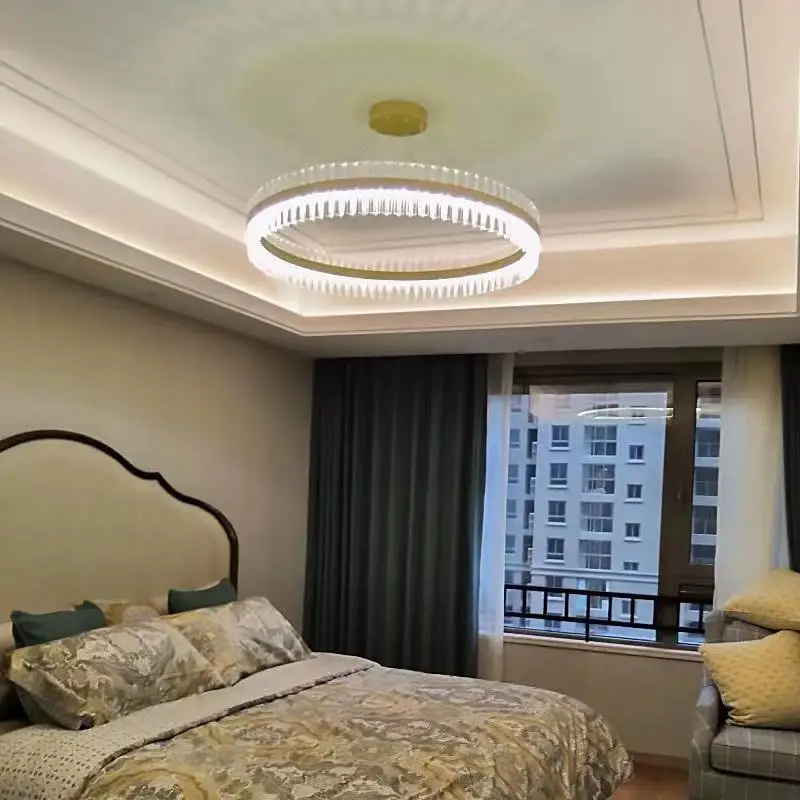 Modern art design chandelier round crystal luxury Led Chandelie can be used for living room bedroom hotel lobby decoration