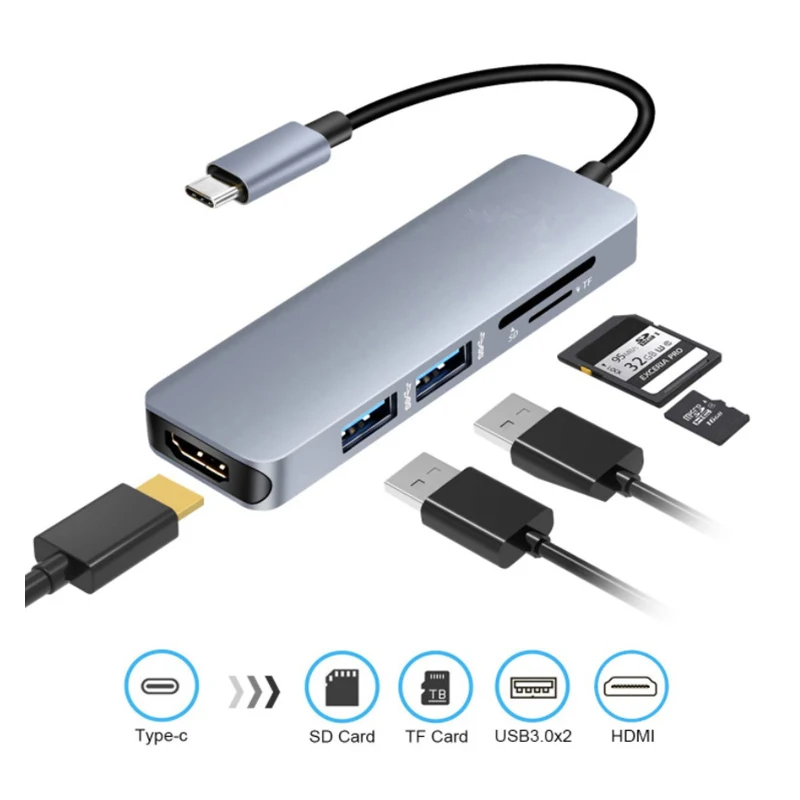 Type-c док-станция USB3.0 конвертер 4k MacBook к HDMI концентратор кард-ридер