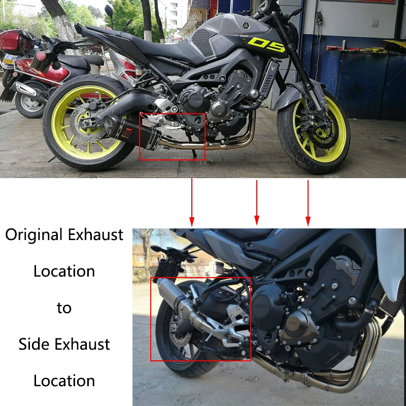 Выхлопная система для Yamaha fzfz09 мотоциклетный коллектор средней трубы 51 мм выхлопная труба нет дБ Killer Escape slip on уличный велосипед