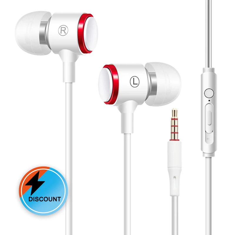 

Xiaomi earphone Metal Subwoofer Headset In-Ear Sports For huawei samsung Wire-Controlled Earbuds Two keys Drive-by-Wire earphone