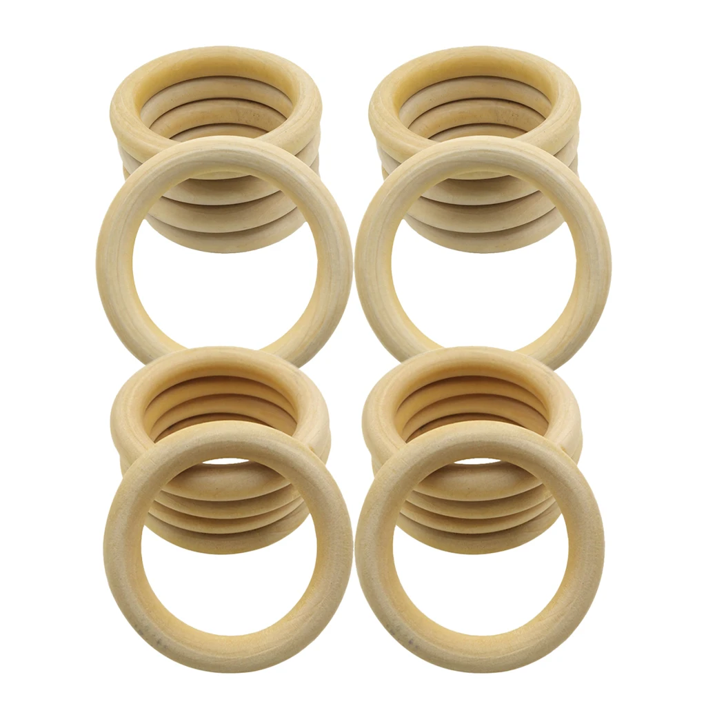 15 Pieces Natural Wood Beads Wooden Ring DIY Wooden Jewelry Making Crafts Connectors Circles Rings Beads 70 And 100 Mm Mix Size