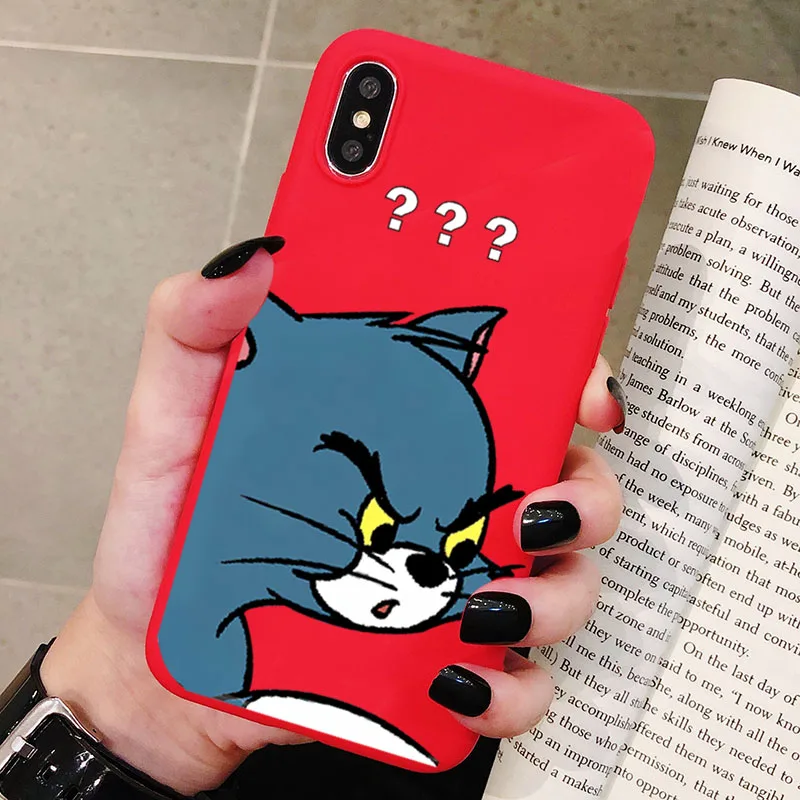Чехол для телефона с рисунком Тома Джерри для XiaoMi RedMi Note 8 7 6 5 5A 4 4X K20 Pro матовый Силиконовый чехол s мягкая задняя крышка - Цвет: P1Red