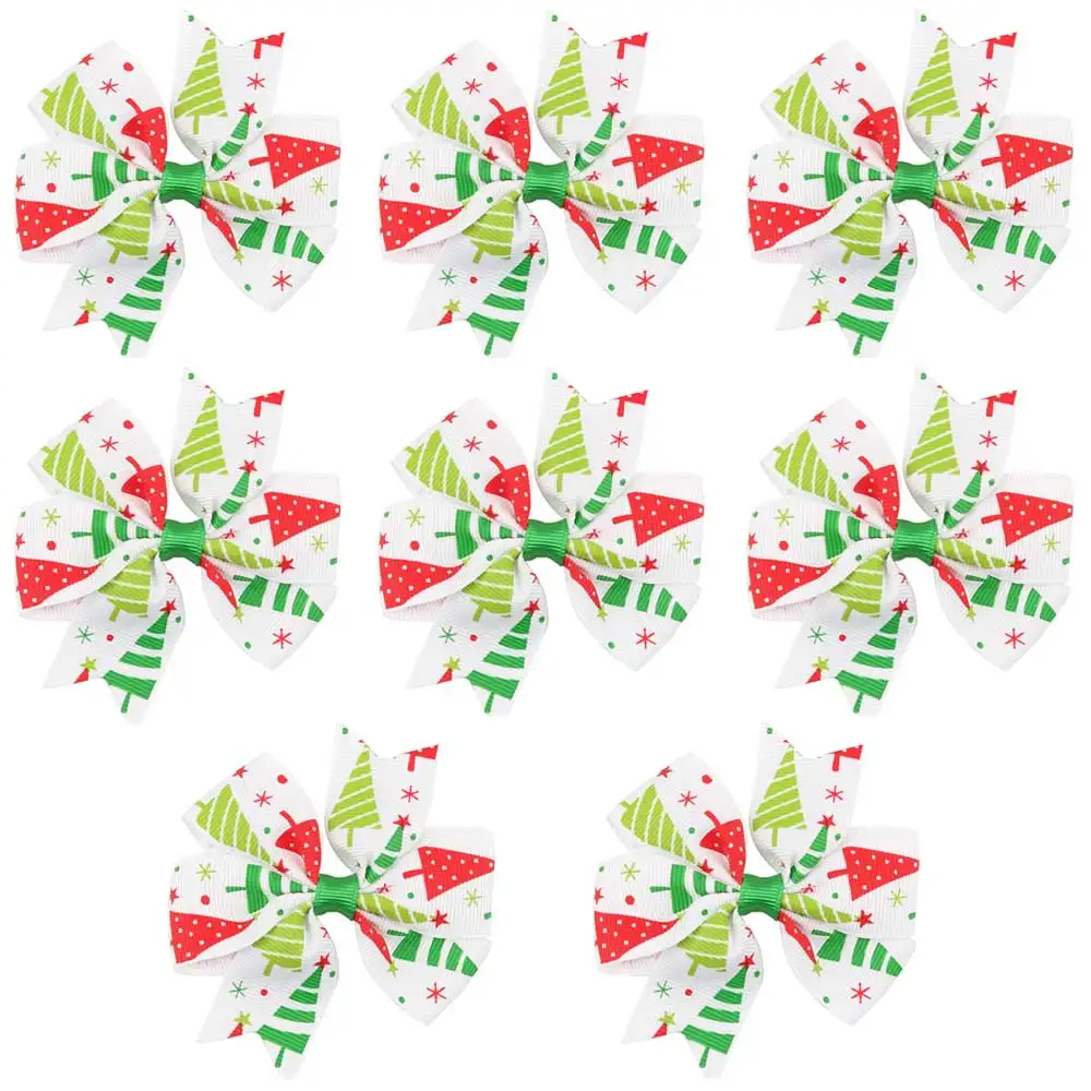07-8 PCS 8 шт. детская Рождественская заколка для волос шпилька-бант красочные аксессуары для волос HATWO1025 - Цвет: 07-8 PCS