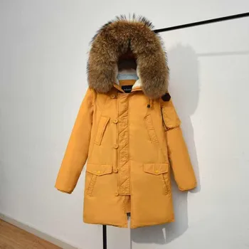 

2019 Fashion Brand Natural Racoon Fur Duck Down Jacket Women Winter Long Coat Thick Warm Abrigos Mujer Outwear Hiver 088