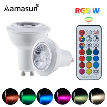 

AC85-265V E27 LED Bulb with Remote Controller B22 GU10 RGB LED Spotlight 3W Color Changing RGBW RGBWW Lamp for Home Decoration