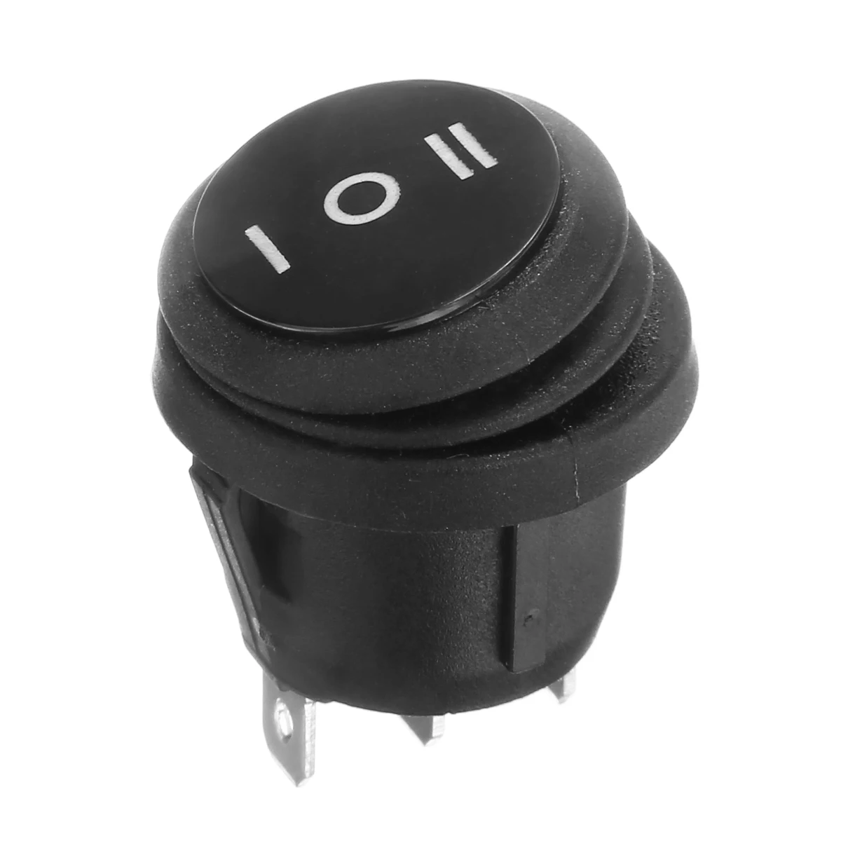 Mayitr 5pcs On/Off/On Three Position Round Rocker Switch SPDT Car Boat Motorcycle Waterproof 10A/125V 6A/250V
