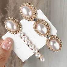 Новые модные жемчужные заколки для волос со стразами, цветок, боковая заколка, заколка для волос, зажим «утиный клюв», ювелирные изделия, женские аксессуары для волос