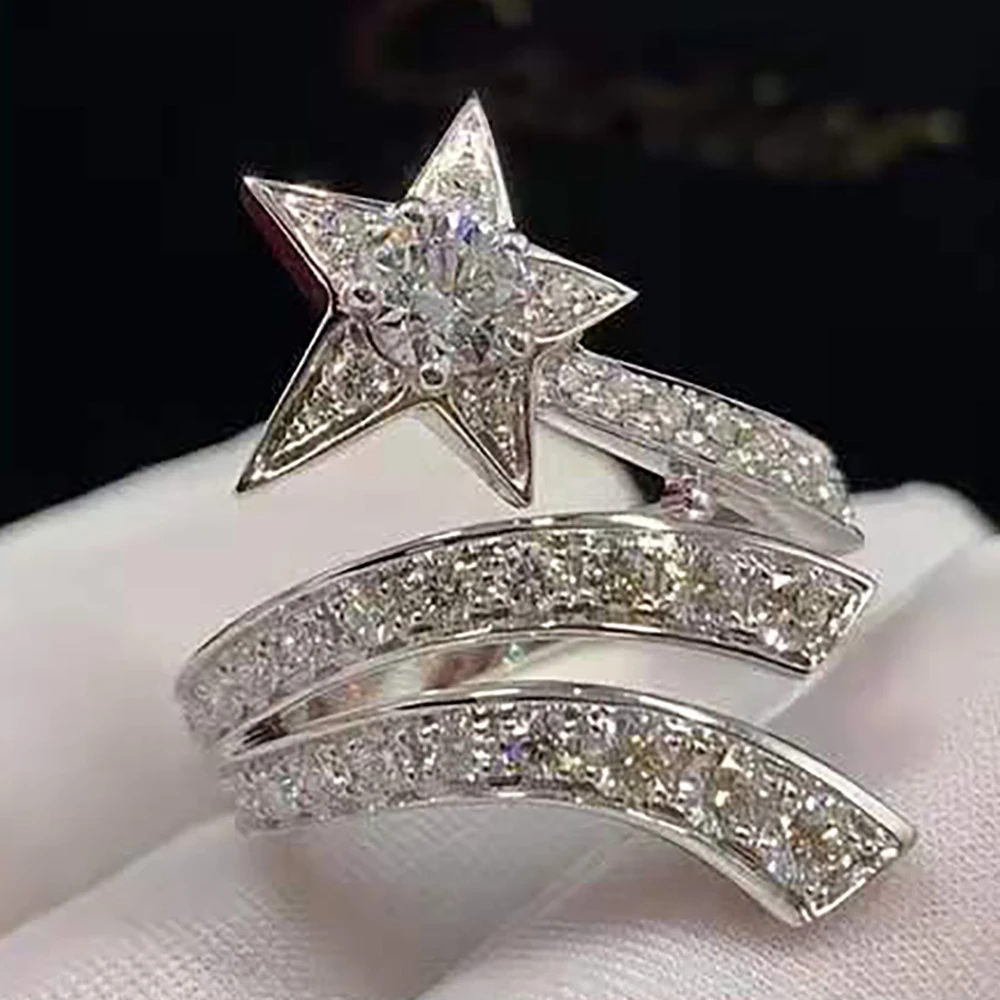 Chanel Comete Star 18K White Gold Ring