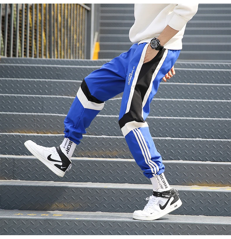 Летние мужские спортивные штаны высокого качества из полиэстера в стиле хип-хоп повседневные штаны быстросохнущие Модные осенние свободные спортивные брюки с принтом