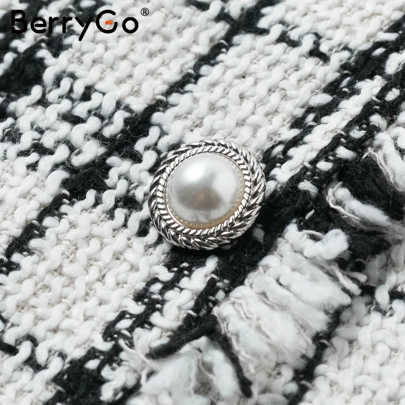BerryGo, трапециевидная, твидовая, клетчатая, Женская юбка, Осень-зима, повседневная, для девушек, короткая, для вечеринки, юбка на тонких бретелях, женские Мини-комбинезоны, юбка