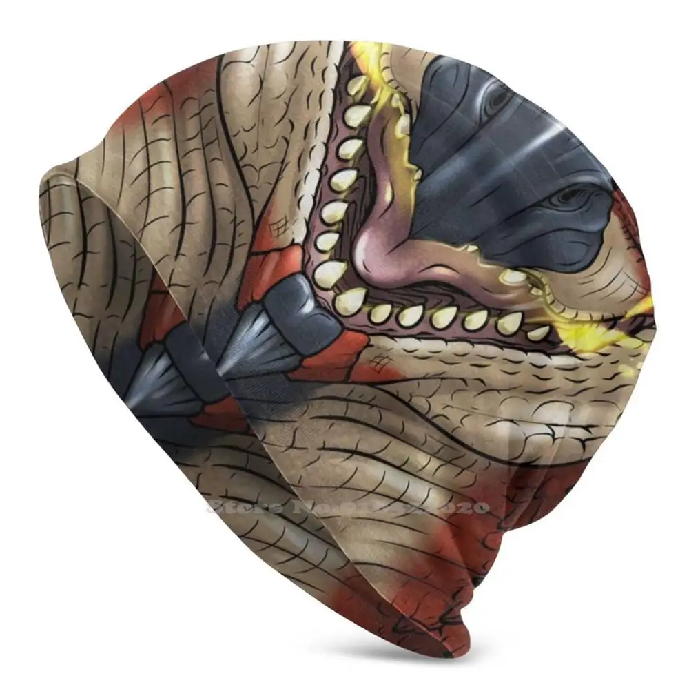 Ratto: Red Monster Hunter World Face Knit Beanie Hat Uomo Donna Inverno Berretto Fai Da Te Flying Wyvern Rat Red Monster Hunter World Mhw