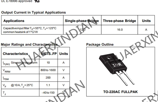 5 шт., новые оригинальные кнопки 10ETS08FP TO-220F-2 800-1600V