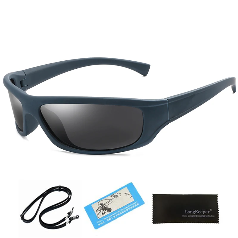 Blue Grey Longkeader HD поляризованные солнцезащитные очки для рыбалки женские мужские желтые солнцезащитные очки ночного видения мужские спортивные очки для вождения UV400 - Цвет линз: Blue Grey