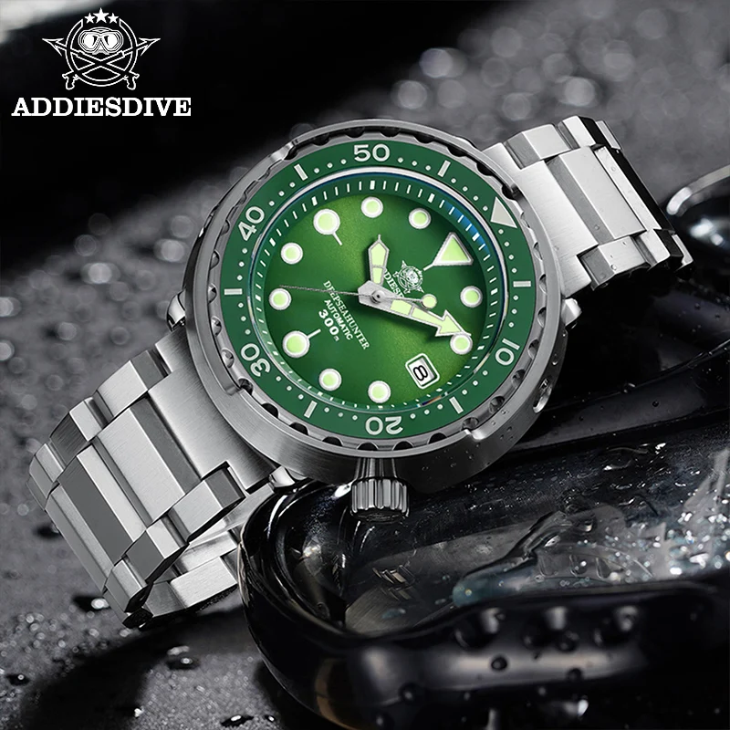 Addies Dive Men's Watch Super Bright Dial 300M Waterproof 316L