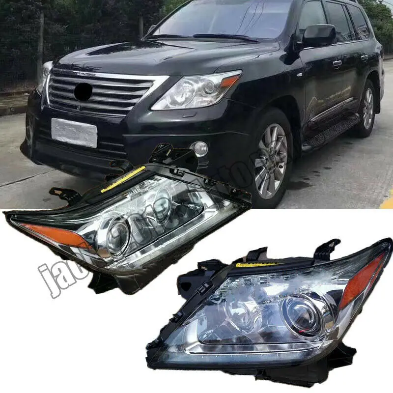 Автомобильные модификации, автомобильные аксессуары для Lexus LX570 2012-, 1 пара, светодиодный налобный фонарь, передние фары, хромированный корпус