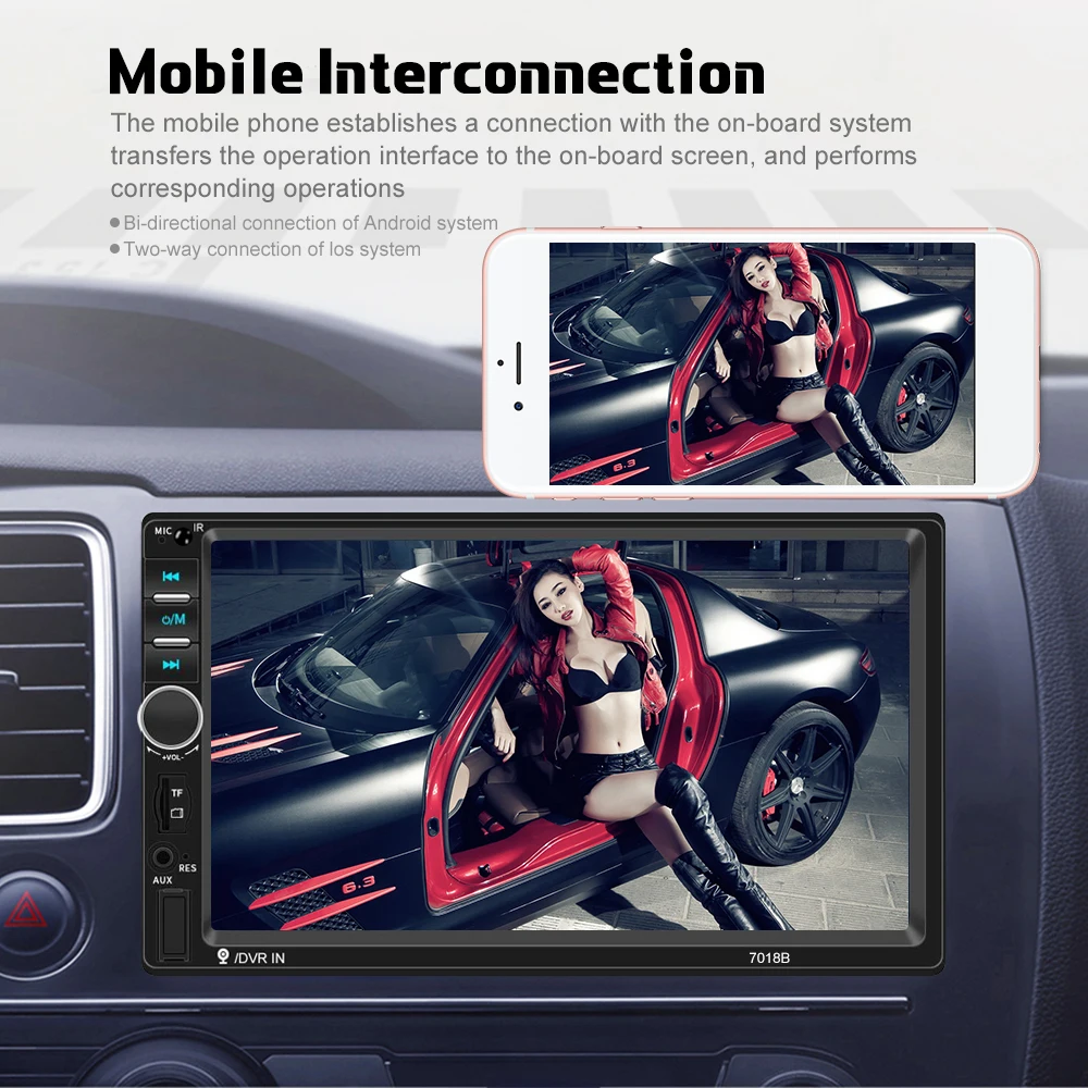 Podofo 2 Din " HD автомобильные радиоприемники автомобильный мультимедийный плеер Android Авторадио MirrorLink 7010B Bluetooth FM USB AUX TF Авто аудио стерео