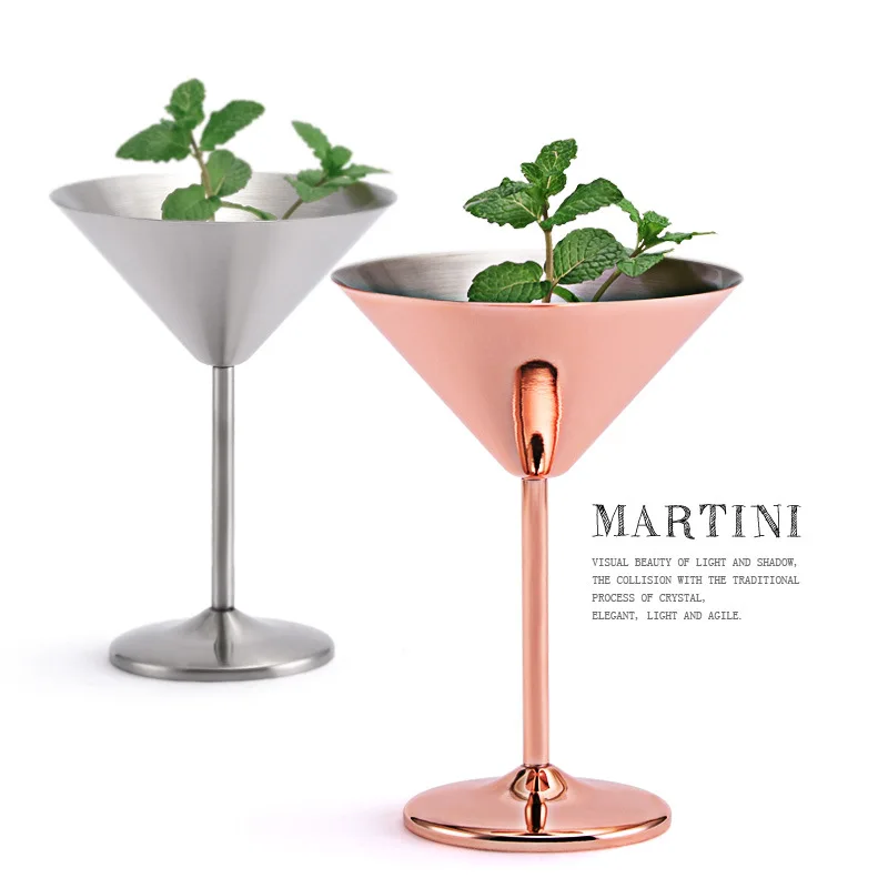 Stainless Steel Wine Glasses Glass Martini Glass Cocktail Glasses