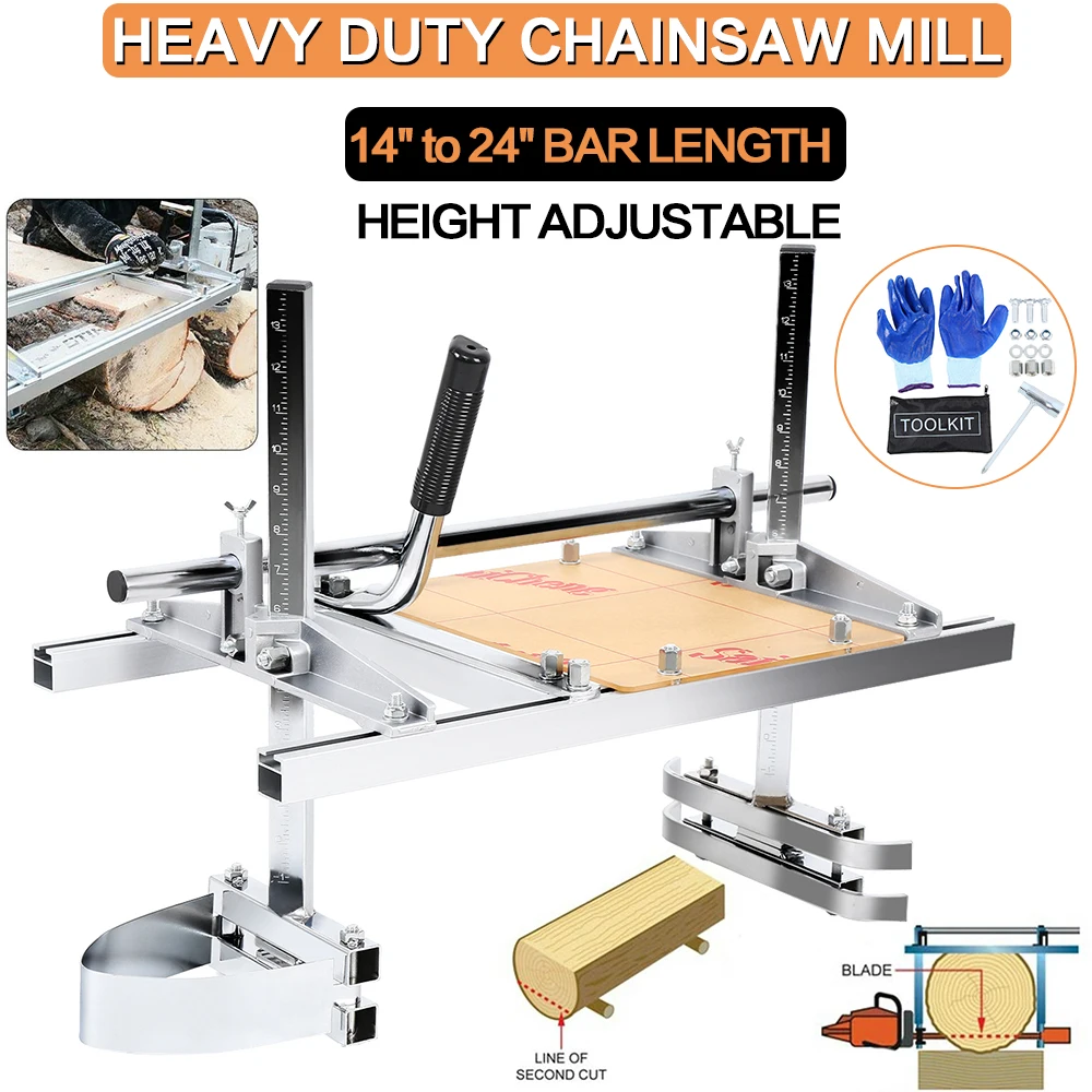 Honhill 24 Inch Portable Chainsaw Mill Planking Milling From 14 Inch to 24 Inch Guide Bar Chainsaws Chain saw