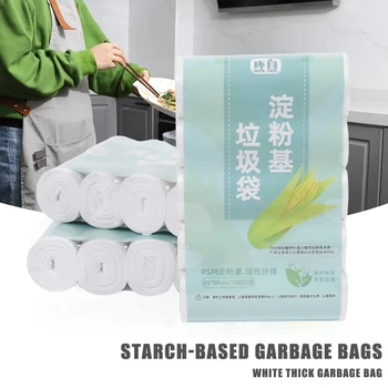 

5 /10 Rolls Plastic Flat Points Off Disposable Rubbish Trash Bags Dustbin Bag Garbage Bag for Bedroom Home Kitchen Bathroom