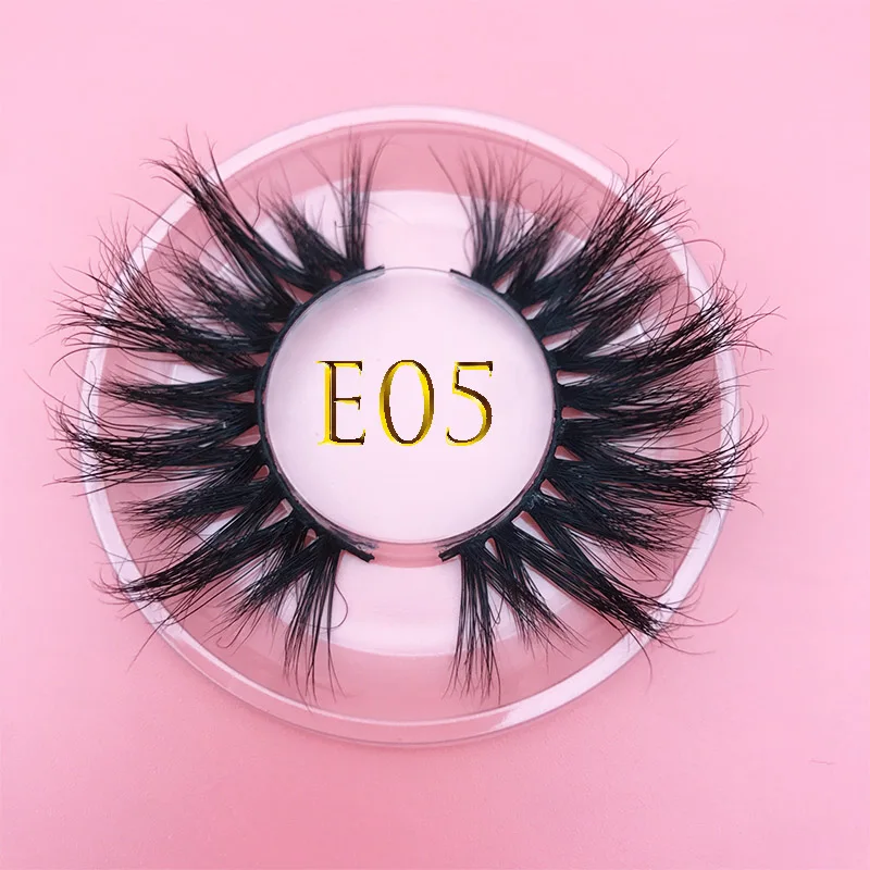 

Mikiwi 25mm long 3D mink eyelash E05 extra length fluffy minklashes big dramatic volume eyelashes full strip cross false lashes