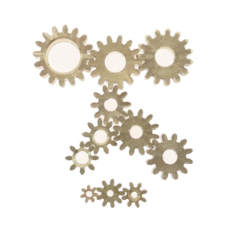 Motor Gear Transmission Gear 2PCS 7-16T Teeth 0.3/0.4/0.5 Module Copper Metal Gear For DC Motor Output Shaft Reduction Gearbox Accessories 1mm-5mm Hole