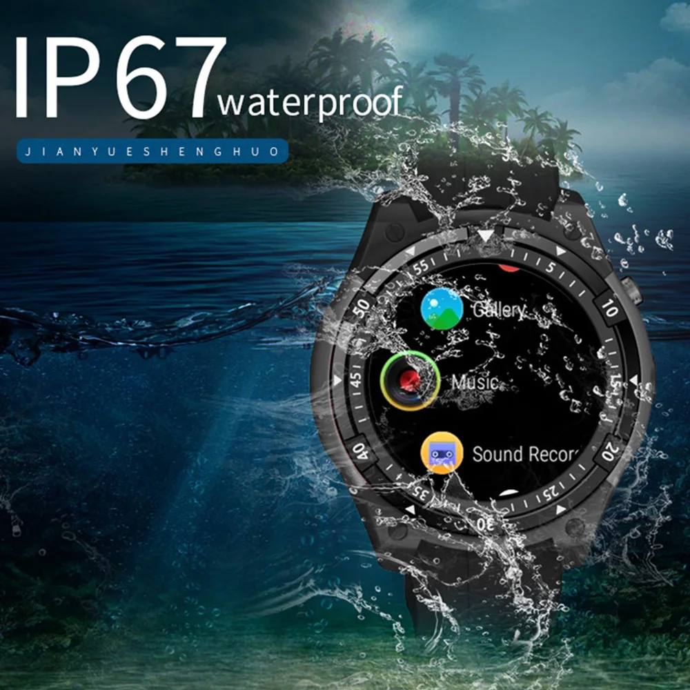  2020 Bluetooth Smart Watch Heart Rate Card Call IP67 Waterproof 3G WiFi GPS Android SmartWatch Men 
