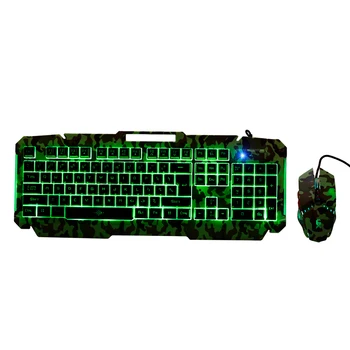 

Wired Gaming Keyboard Mouse Combo with Backlight 104 Keys 19-Key Wired Keyboard with Four Color Breathing Lights Keyboard for PC