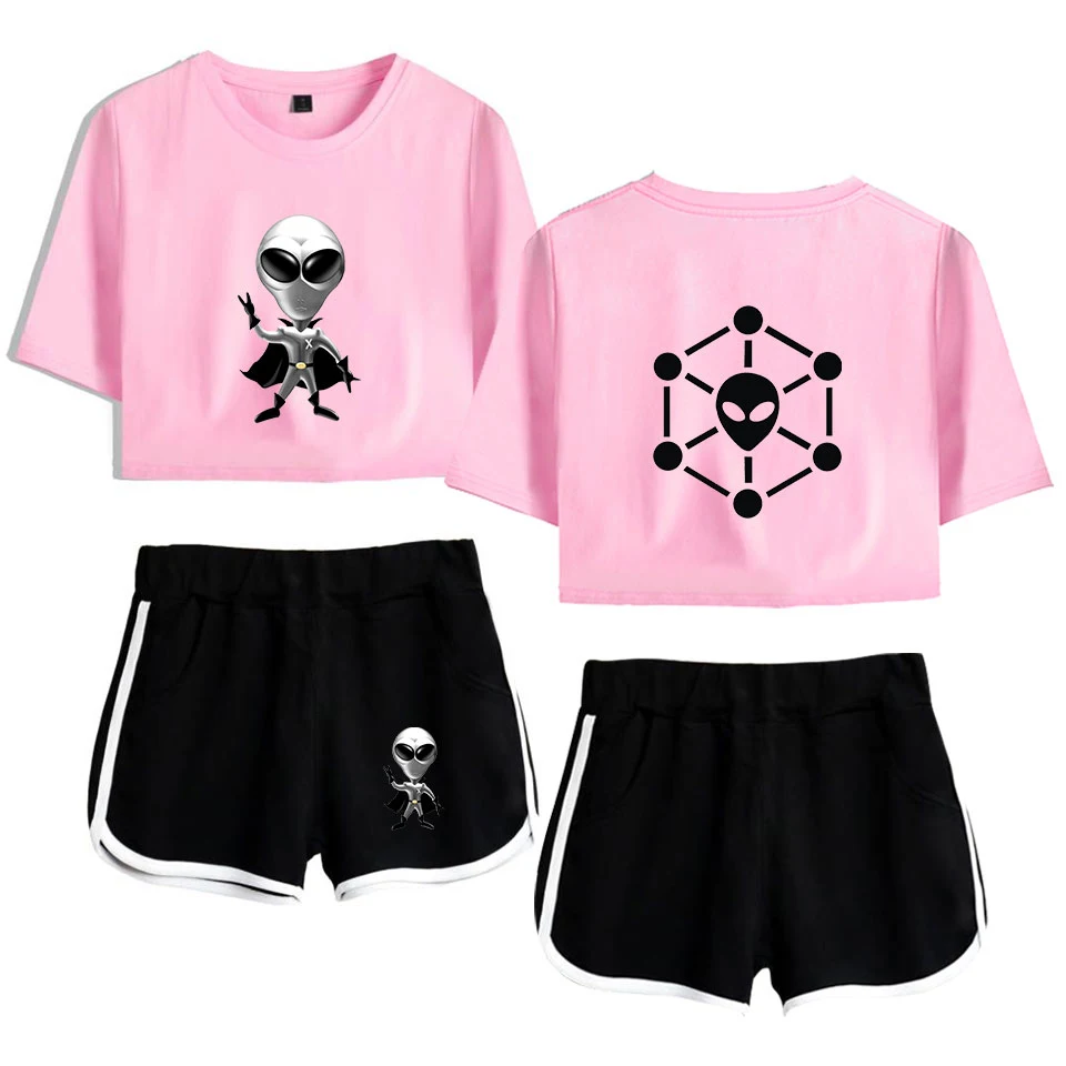 2019 New t shirt women Sets Fashion Summer cotton short sleeve Sporting Suit ET Alien T-shirt +shorts woens 2 Pieces Sets