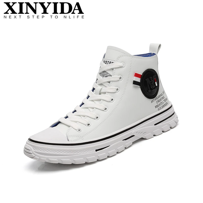 Новое поступление высокая Мужская обувь для скейтбординга на шнуровке дышащие