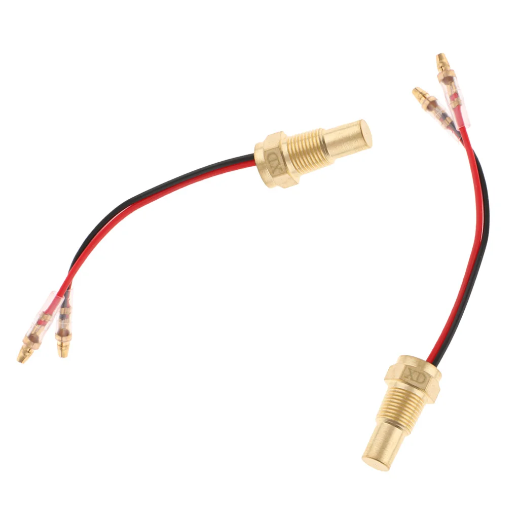 2pcs Water Temp Gauge Temperature Meter 10mm Head Plug Sensor 1/8 Thread