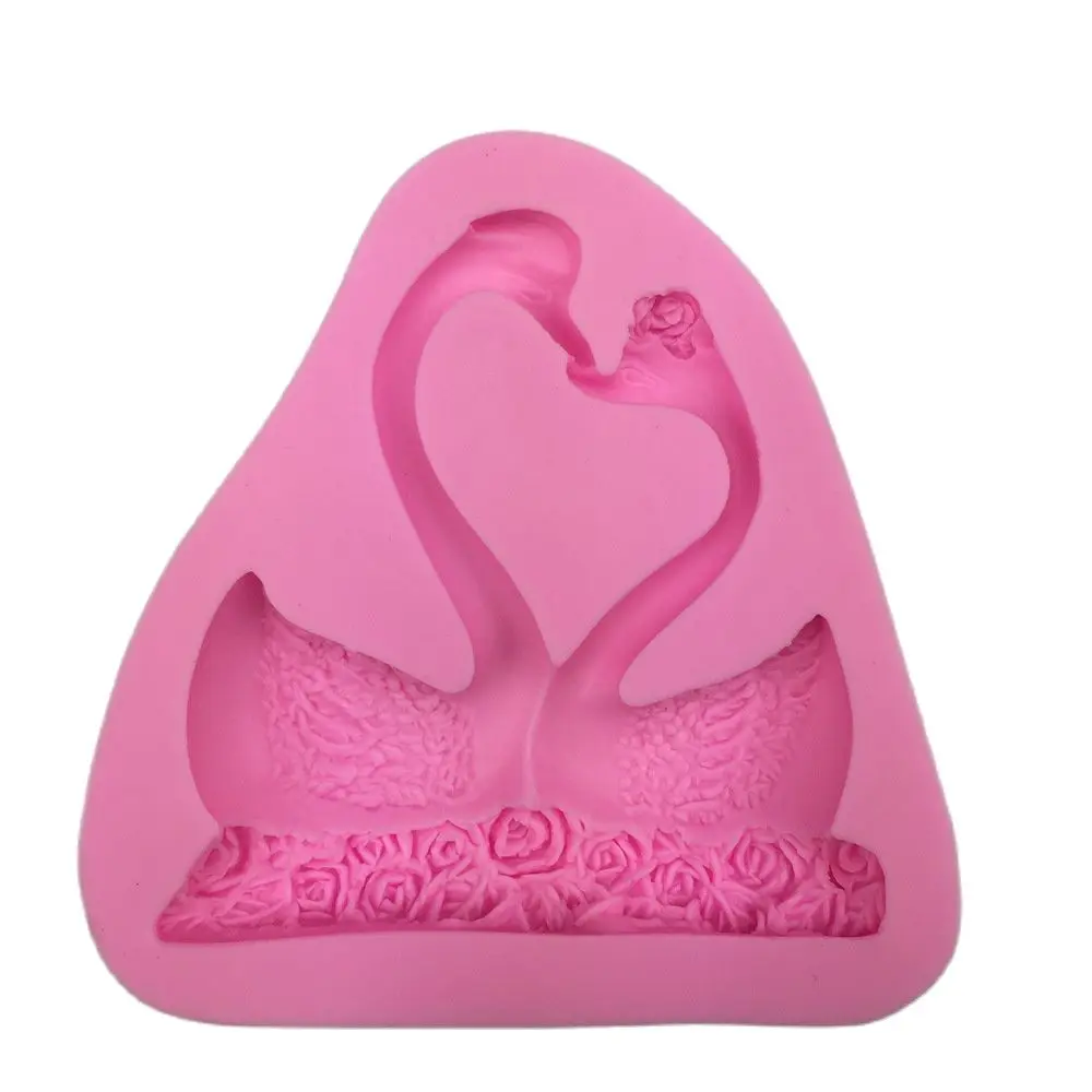 2 Pieces Loving Swan Shape Non-Stick Silicone Cake Mold Fondant Candy Chocolate Bakeware Kitchen Accessories E524 | Дом и сад