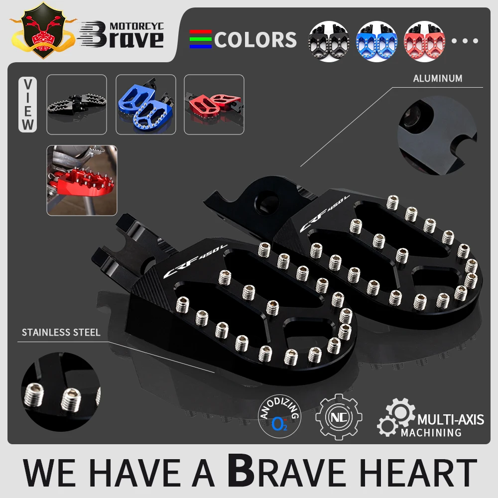 1 Pair Motorcycle Rear Passenger Foot Pegs Pedals Footrest Scooter Foot