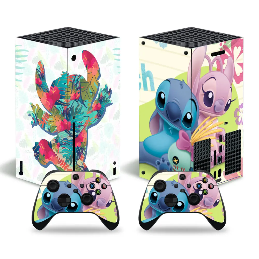 Disney Stitch Iron Man Skin Sticker Decal Cover for Xbox Series X Console and 2 Controllers Xbox Series X Skin Sticker Vinyl 