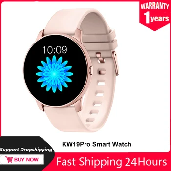 

2020 Smart Watch Full Touch Screen Women Waterproof Heart Rate Monitor Fitness Sport Smartwatch for IOS Android Phone KW19 Pro