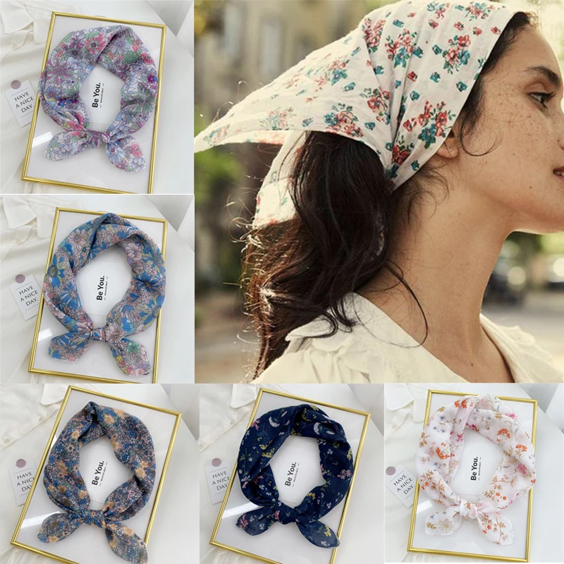 morgen Gelijkenis dichtbij Ruoshui 58*58Cm Plein Gedrukt Bloemen Haar Sjaal Vintange Vrouwen Hoofddoek  Dames Bandana Koreaanse Stijl Tulband Headwrap|Vrouwen haaraccessoire| -  AliExpress