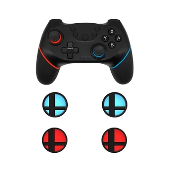 

1x Wireless Game Controller Joystick for Nintendo Switch Pro & 4Pcs Analog Thumb Stick Grips for Nintendo Switch Ns
