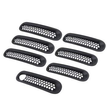 

Front Grille Grill Mesh Inserts Matte Black Guards for Jeep Wrangler JK Unlimited 2007-2015 (Pack of 7)