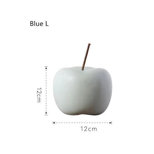Blue L VILEAD 8 см 12 см Керамическое яблоко статуэтки нордическая Morandi Современная Гостиная дома мягкие украшения фруктовая мебель Орнамент Ремесло - Цвет: Blue L