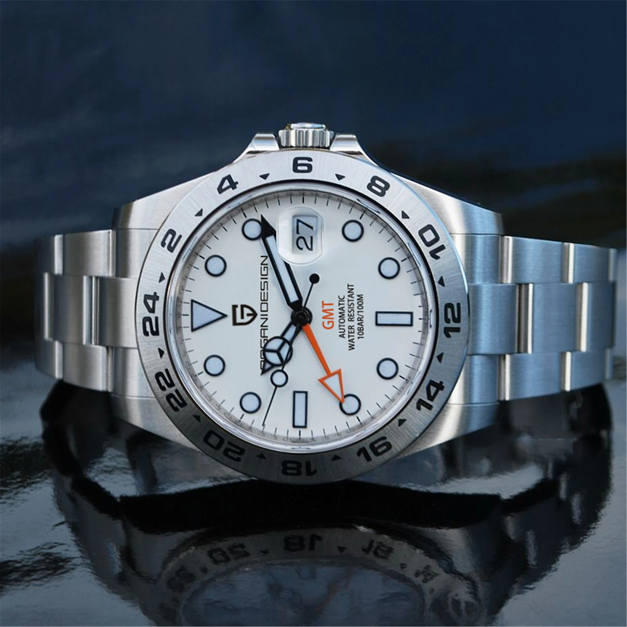 2021 PAGANI Design New Men's Automatic Mechanical Watches GMT Watch 42mm Sapphire Stainless Steel Waterproof Watch Reloj Hombre