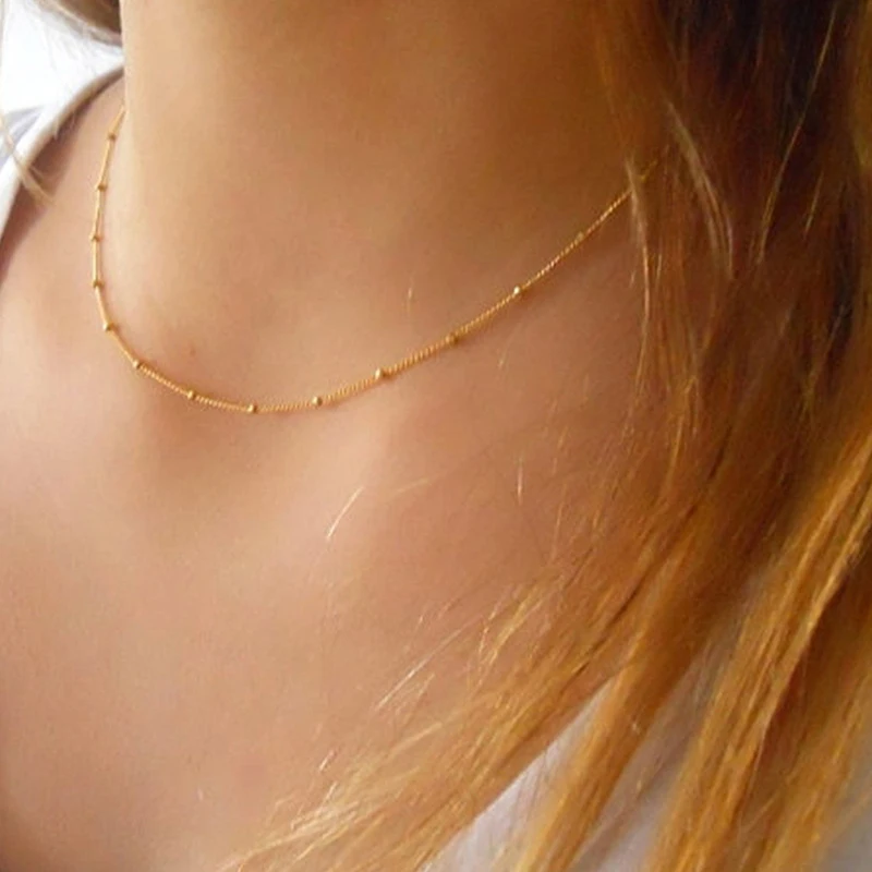 Новинка женское простое колье-чокер с бусинами для свадебной вечеринки