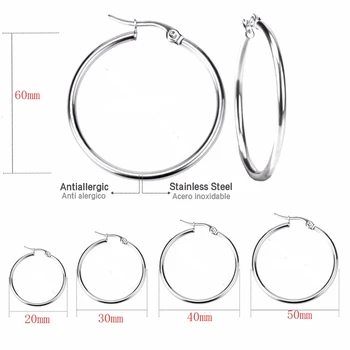 

Chandler Small Big Circle Hoop Earrings For Women Exaggerated Hoop Ear Loop Smooth Ring Earring Stainless Steel Jewelry