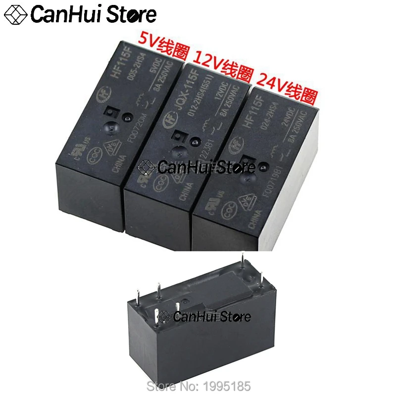 Реле HF JQX 115F-005-2HS4 115F-012-2HS4 115F-024-2HS4 5 В 12 24 1 шт. 2 комплекта нормально разомкнутых