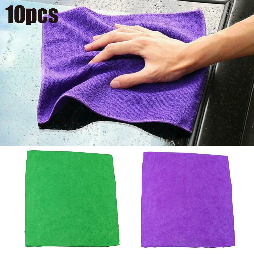 Smooth and strong 10x Car Washing Towel Clean Wash Cloth Absorbent Microfiber Home Kitchen 25x25cm