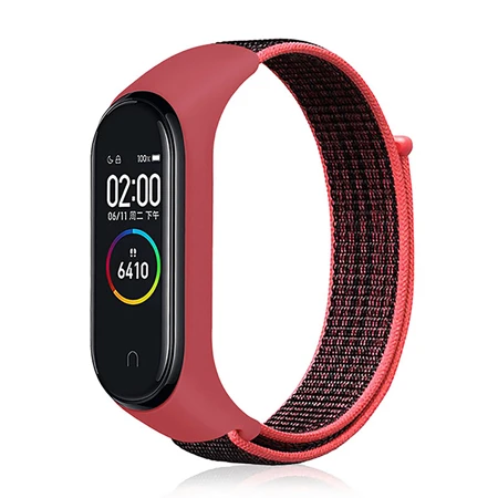 Red Black Hnagrui браслет для mi Band 4 нейлоновая петля mi Band 4 ремешок цветной спортивный браслет для mi Band 3 Xiaomi mi Band 4 радужные ремешки - Цвет: Red Black