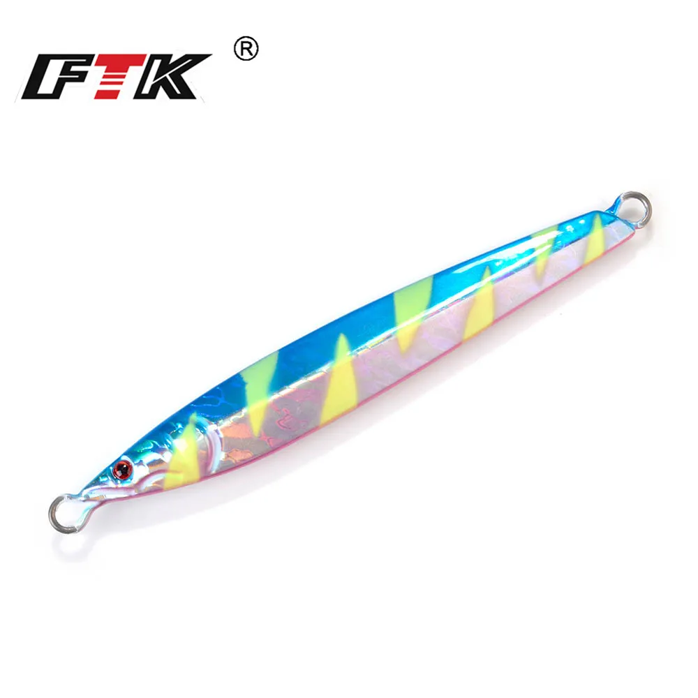 FTK Luminous Lead Jig Deep Sea Fishing Metal Micro Jig 100/120/150/200/250/300g Wobblers Slow Jigging Hard Bait Fishing Lures