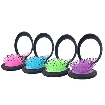 

4Pcs Makeup Comb Mirror Foldable Hair Brush for Travel Mini Massage Hairbrush