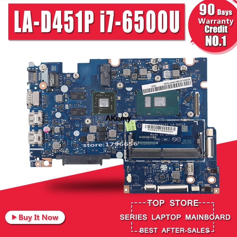 LA-D451P материнская плата для ноутбука lenovo YOGA 510-14ISK Flex4-1470 оригинальная материнская плата I7-6500U с видеокартой